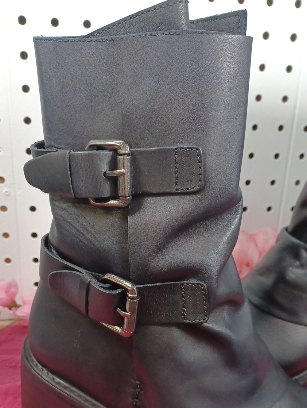 Vintage Foundry Leather Moto Boots Nwob - image 2